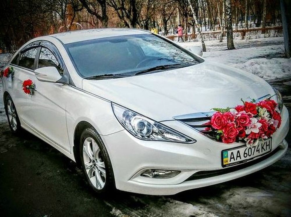 166 Hyundai Sonata белая NEW авто на свадьбу l0we