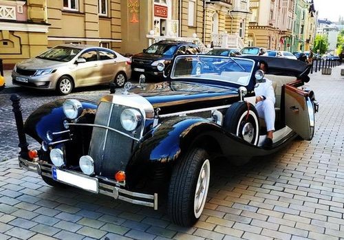 190 Ретро кабриолет Mercedes 540 Borman на свадьбу съемки 2ZOr