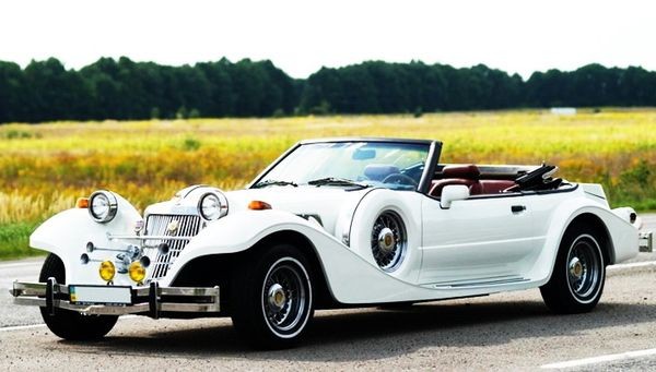 239 Ретро кабриолет белый Mitsuoka Dore 1993 год на свадьбу съемки jy7A