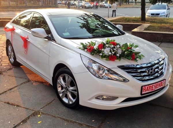 165 Hyundai Sonata белая 2013 авто на свадьбу l5Wn