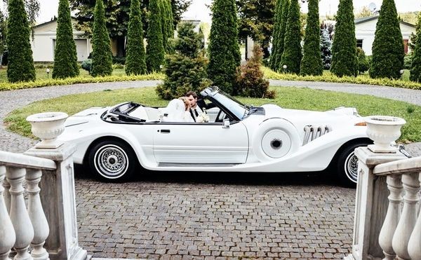239 Ретро кабриолет белый Mitsuoka Dore 1993 год на свадьбу съемки jy7A