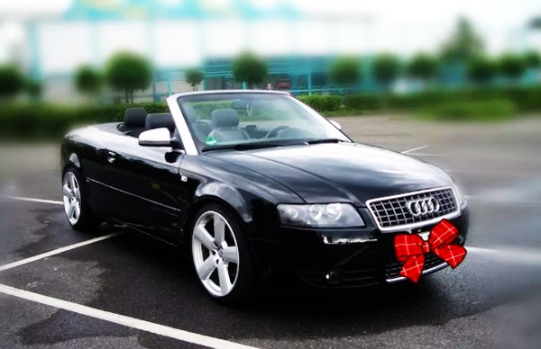 223 Кабриолет Audi A4 черная на свадьбу съемки 3k7V