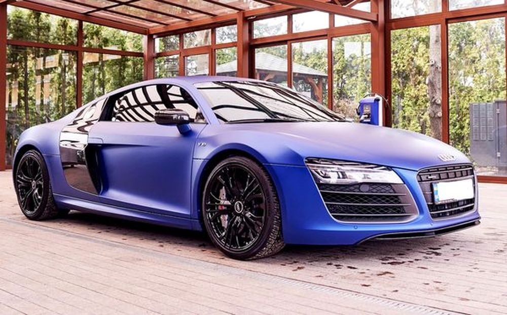 347  Тест драйв спорткара Audi R8 2013 год синяя 2ARy