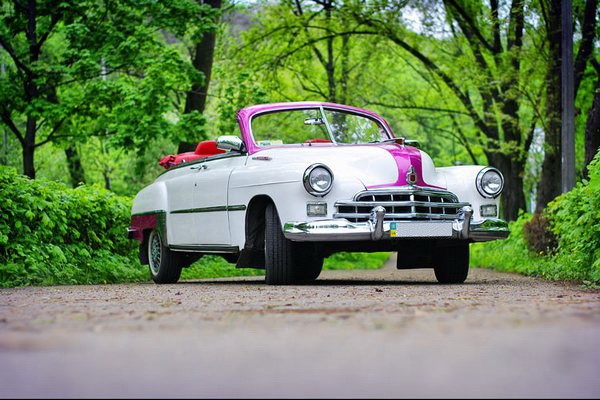 203 Ретро автомобиль ZIM GAZ-12 cabrio на свадьбу съемки 2bPA