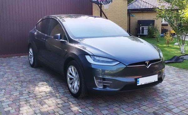 075 Tesla Model X серая электрический внедорожник на свадьбу съемки QLOY