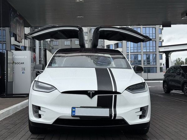 001 Tesla Model X белая электрический внедорожник на свадьбу 8LZb